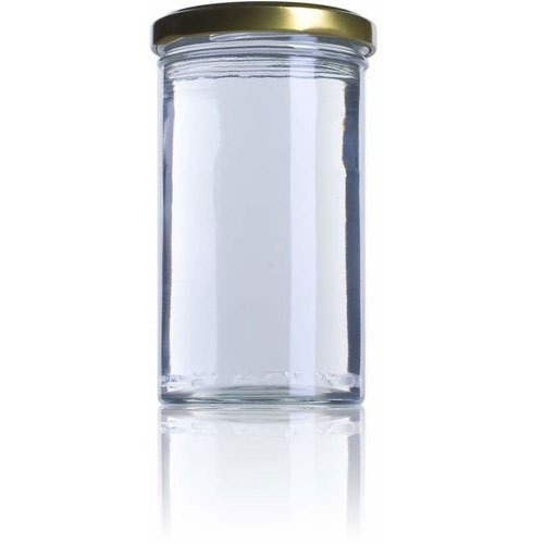 Bamboo Jar - Transparent Glass, 250ml Size | Round Design, Lead-Free, Airtight Lug Cap, Ideal for Honey, Juice, Jam, and Spice Storage