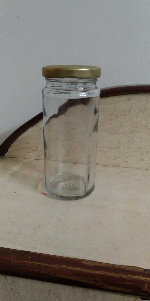 Bamboo Jar - Transparent Glass, 250ml Size | Round Design, Lead-free, Airtight Lug Cap, Ideal For Honey, Juice, Jam, And Spice Storage