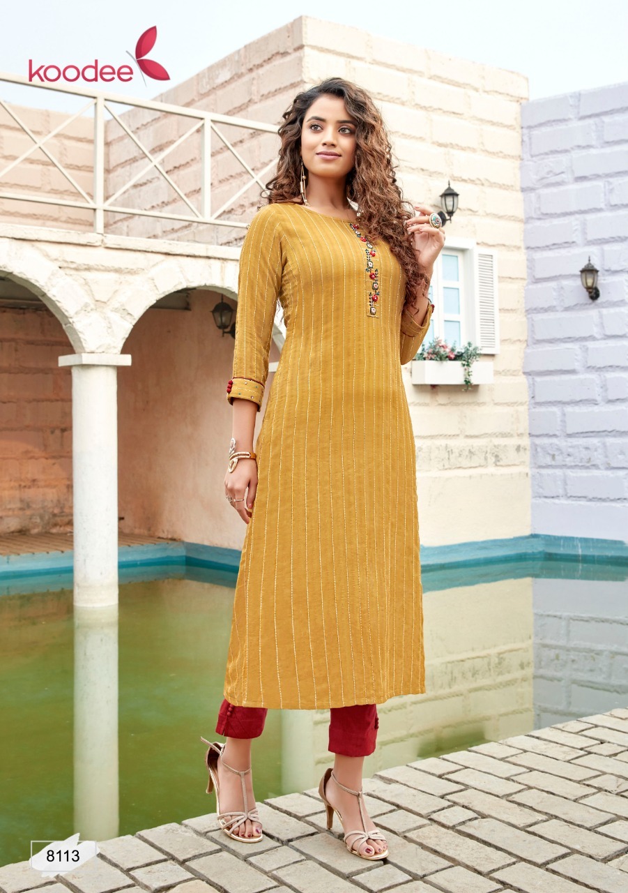 Dry Cleaning Instagirl Vol 5 Viscose Weaving With Khatli Work Kurtis With Pant