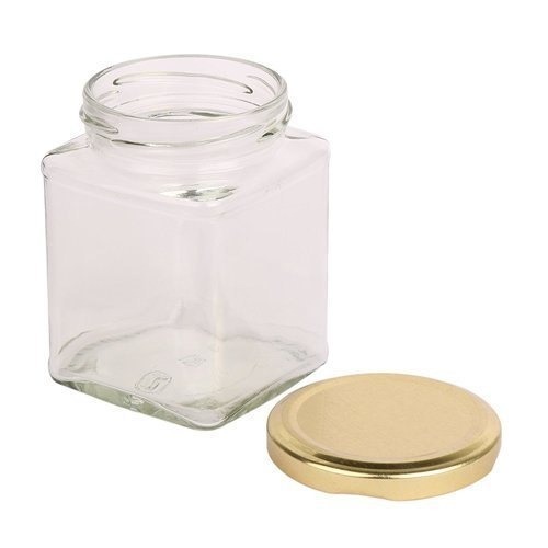 Itc Jar - 250ml Transparent Lead Glass, Square Shape, 68mm Height, 93mm Length, 2mm Thickness, Airtight Lug Cap for All Food Grade Usage