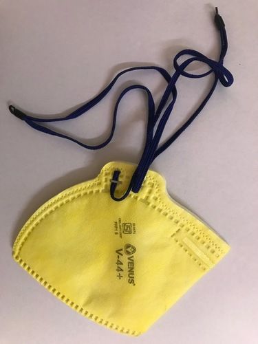 Venus V 44 Face Mask - Polypropylene & Polyester, Medium/large/xl, Yellow | 4 Layers, Reusable, Earloop Design, Unisex, Industrial Safety