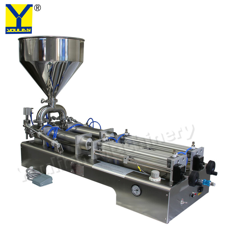 Semi-automatic Paste Filling Machine - Stainless Steel, 1090x370x380mm , High Performance, Pneumatic Drive, Frequency Speed Control, 0-80 Capacity, Ideal For Beverage And Food Industries