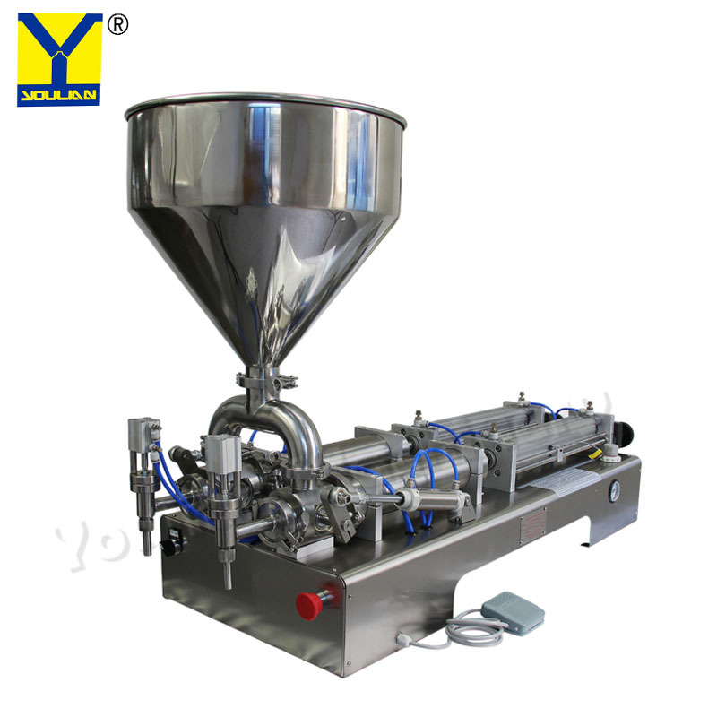 Semi-automatic Paste Filling Machine - Stainless Steel, 1090x370x380mm , High Performance, Pneumatic Drive, Frequency Speed Control, 0-80 Capacity, Ideal For Beverage And Food Industries