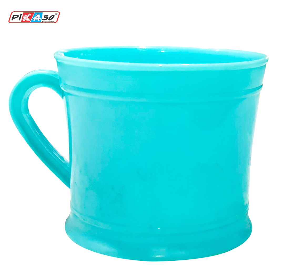 Jolly Close Handle Mugs - Polypropylene, 5x5x4.5 Inch, Cyan/blue/pink | Injection Molding, Soft Texture, Round Shaping, Household Use