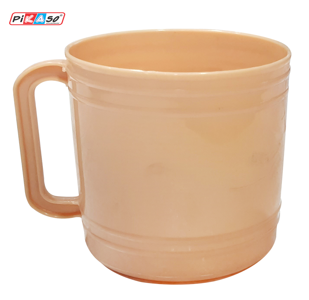 Sarthak Mug - Poly Propylene, 8x6.5x5.5 Inch, Cyan, Blue, Pink | Soft Hardness, Round Shape, Injection Molding Production Process
