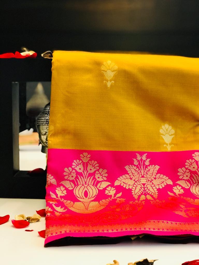 Saree - Soft Lichi Silk Multi Colour With Beautiful Rich Pallu & Jacquard Work Traditional Bollywood Style