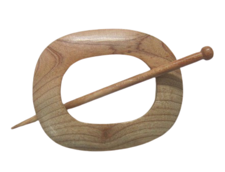 Rounded Shape Shawl Pin - Surina Wood, 5" Lightweight Ball Top Design | Perfect For Knitted And Crocheted Accessories