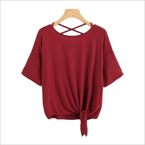 रेड लेडीज़ प्लेन होज़री टॉप