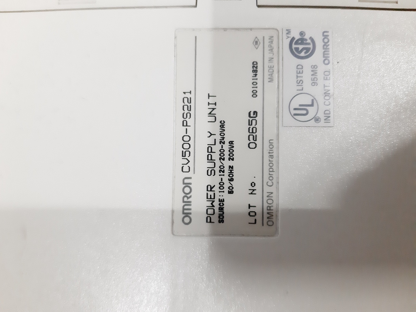 Omron Power Supply Cv500-ps221