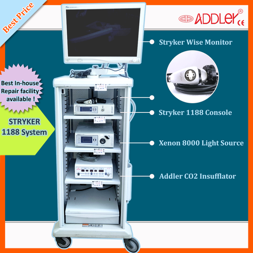 Stryker Laparoscopy Tower - Abs Material, Advanced Imaging , Ideal For Laparoscopy, Ent, Gynecology, Neuro, Endoscopy Applications