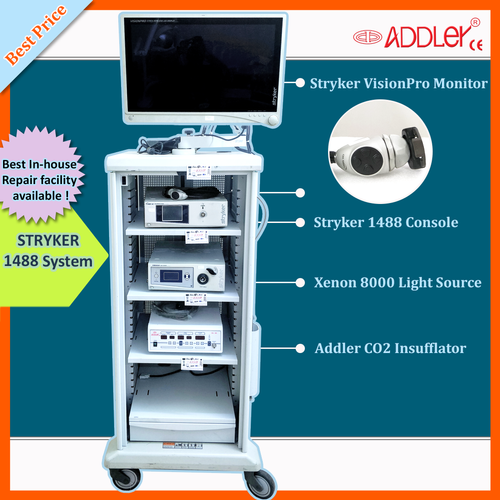 Stryker Laparoscopy Tower - Abs Material, Advanced Imaging , Ideal For Laparoscopy, Ent, Gynecology, Neuro, Endoscopy Applications
