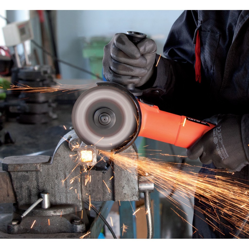 Yato Angle Grinder - 4" 710w Corded Model Yt-82083 | Durable Aluminium Body, 11000 Rpm, Red & Black Finish, 6-month Warranty