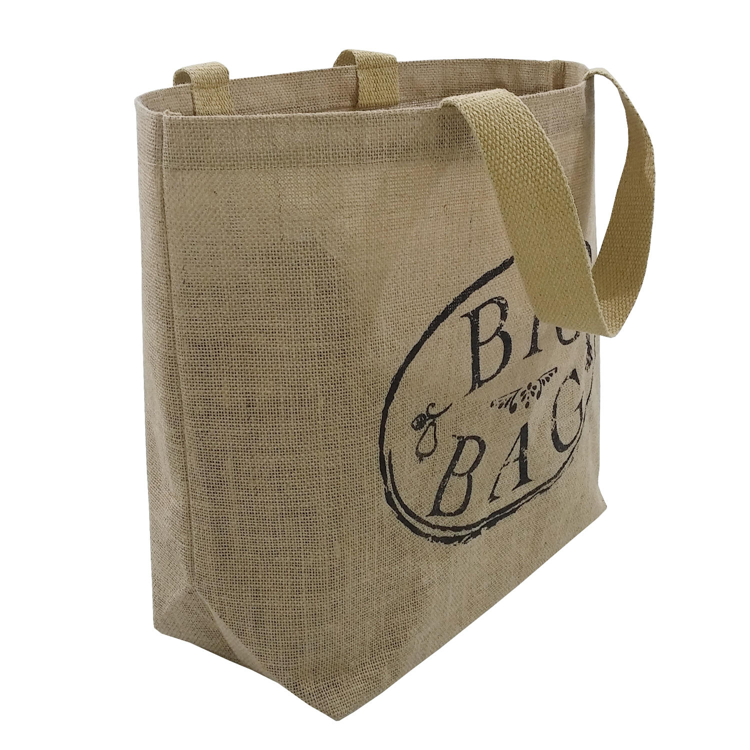 Jute Tote Bag - 14" X 20" X 6" Size, Customized Color, Re-usable, Bio-degradable, Eco-friendly, Logo Print