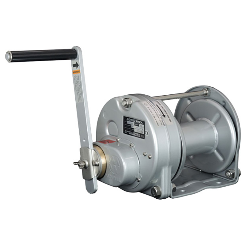 Stainless Steel Rotating Hand Winches - Load Ratings 100kgf To 1000kgf | Metallic Silver Coating, Hermetically Enclosed Clutch Mechanism