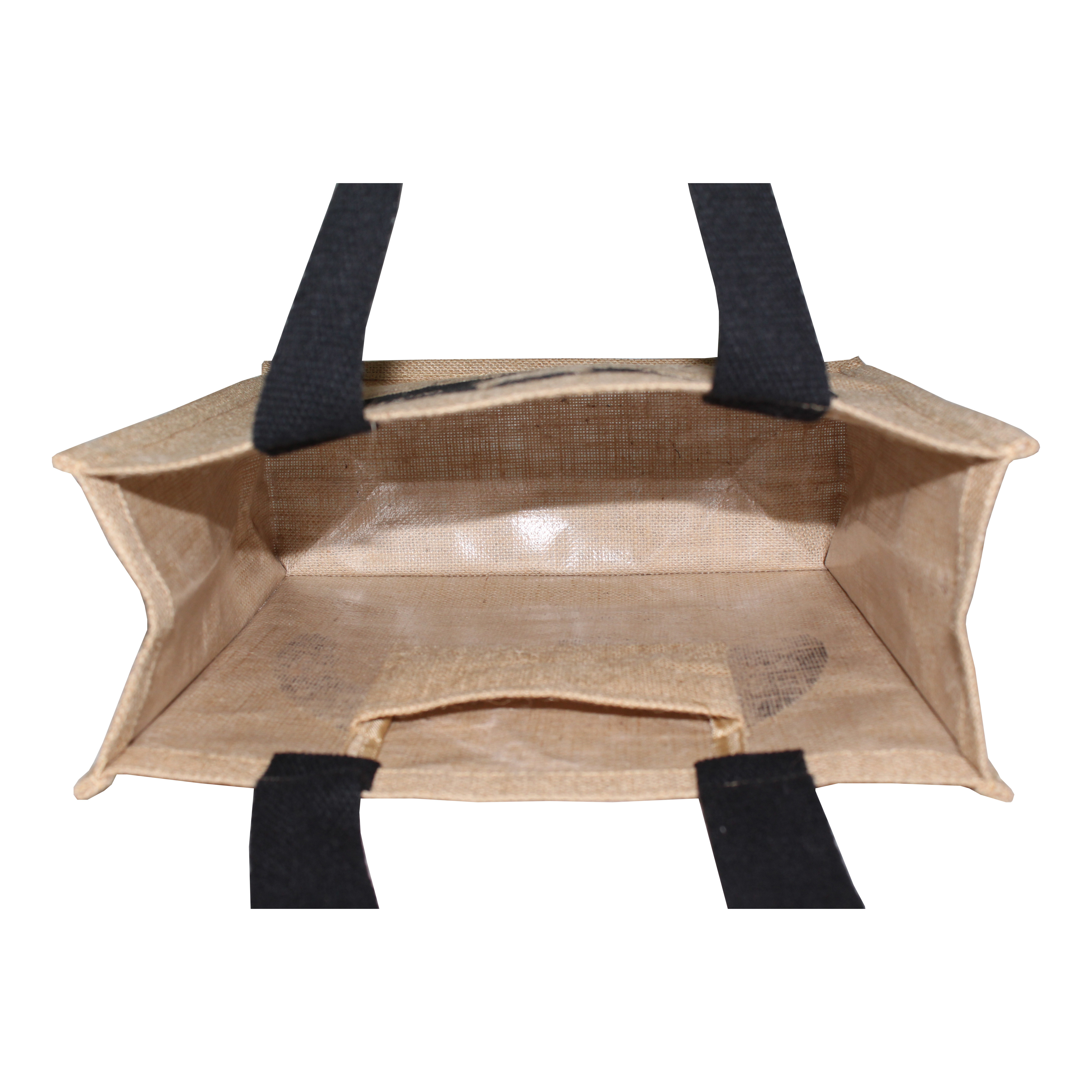 Customized Long Cotton Web Handle Jute Bag