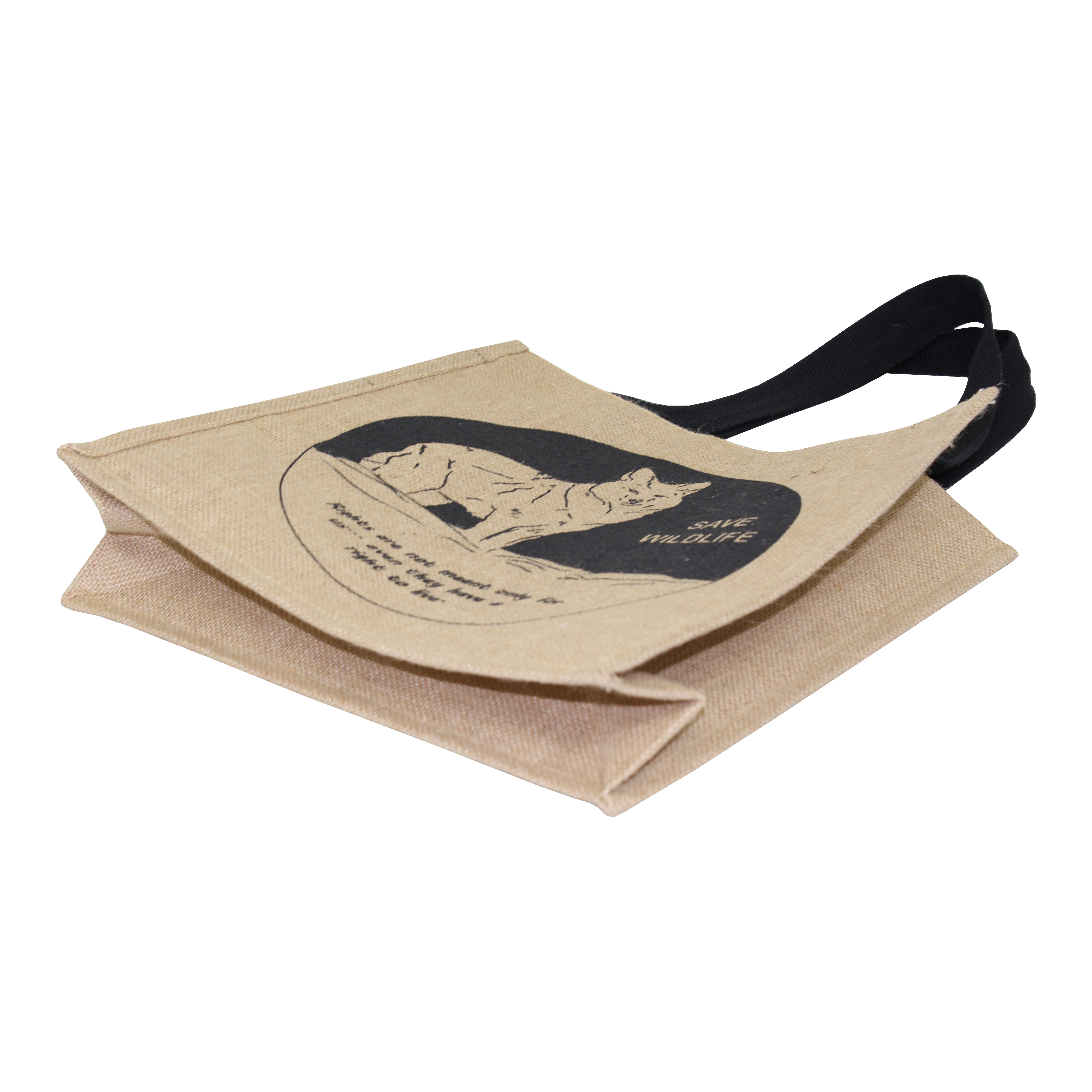 Customized Long Cotton Web Handle Jute Bag