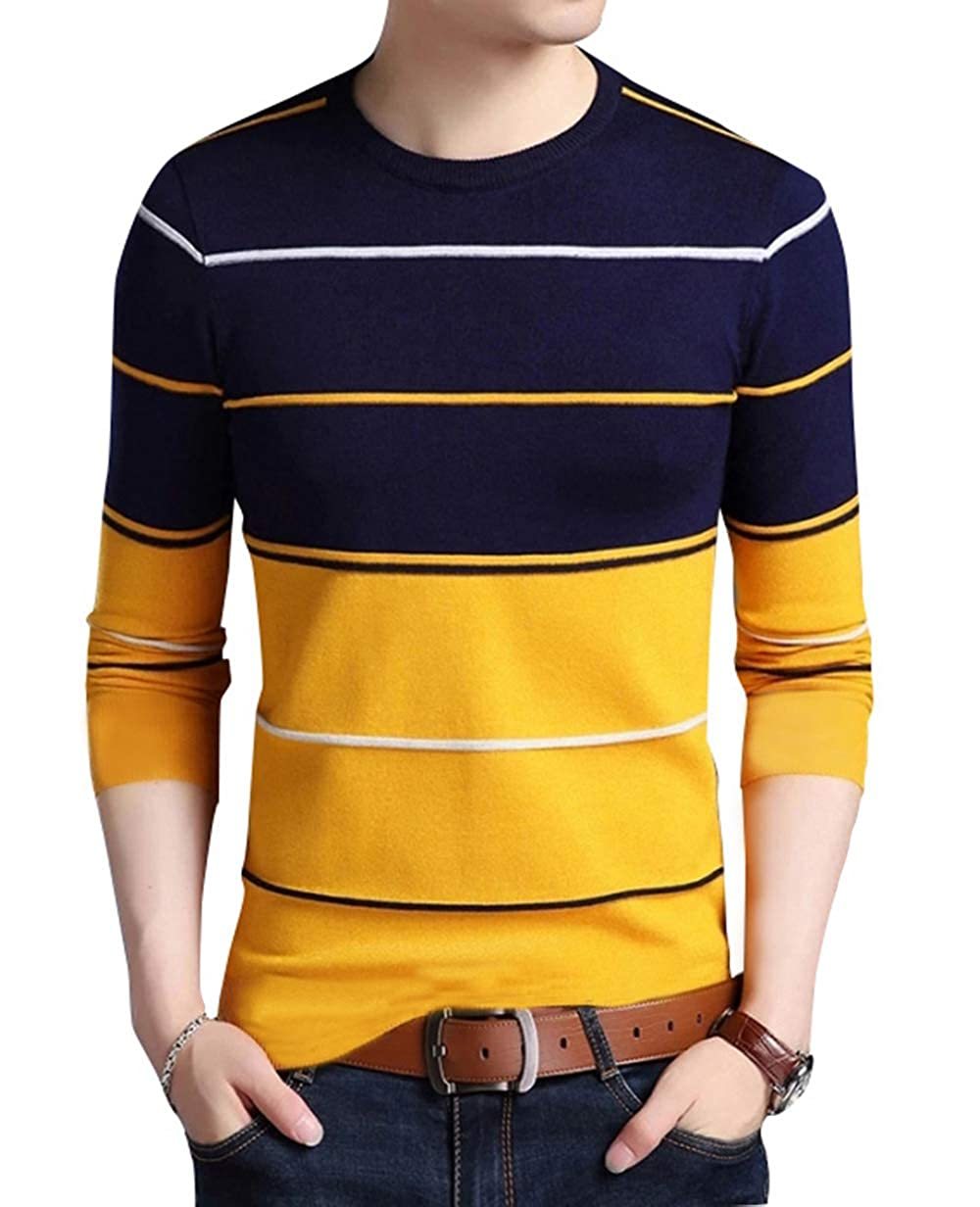 Men's Striped Regular Fit T-shirt Age Group: 14 Or Above