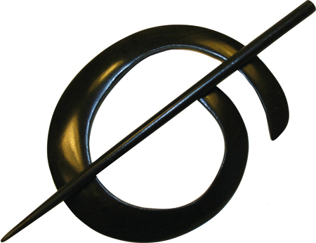 ईबोनी वुड स्पाइरल शॉल पिन लिंग: महिलाएं