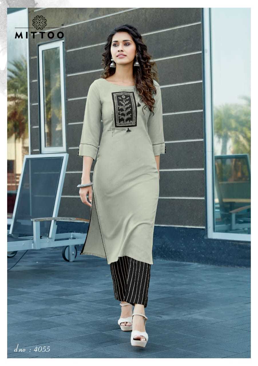 Mohini Vol 5 - Heavy Rayon Kurtis With Cotton Slub Lycra Pant | Embroidered, Quick Dry, Washable, Modern Style, 3/4 Sleeve, Available In M To Xxxl