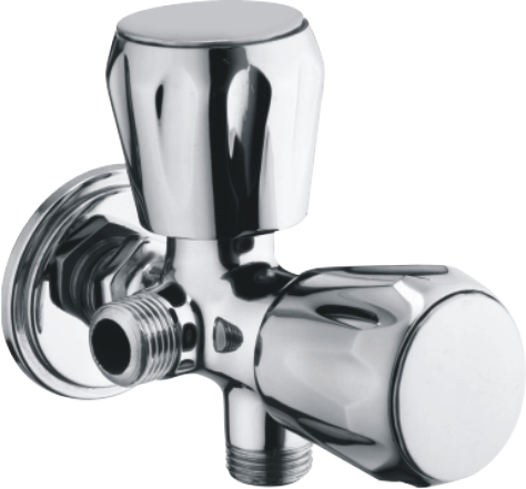 2 In 1 Angle Valve - Brass Material, Chrome Finish, 4.5 Inches Size | 1/2 Inch Connections, 100 Psi Operating Pressure, 180°f Temperature Rating