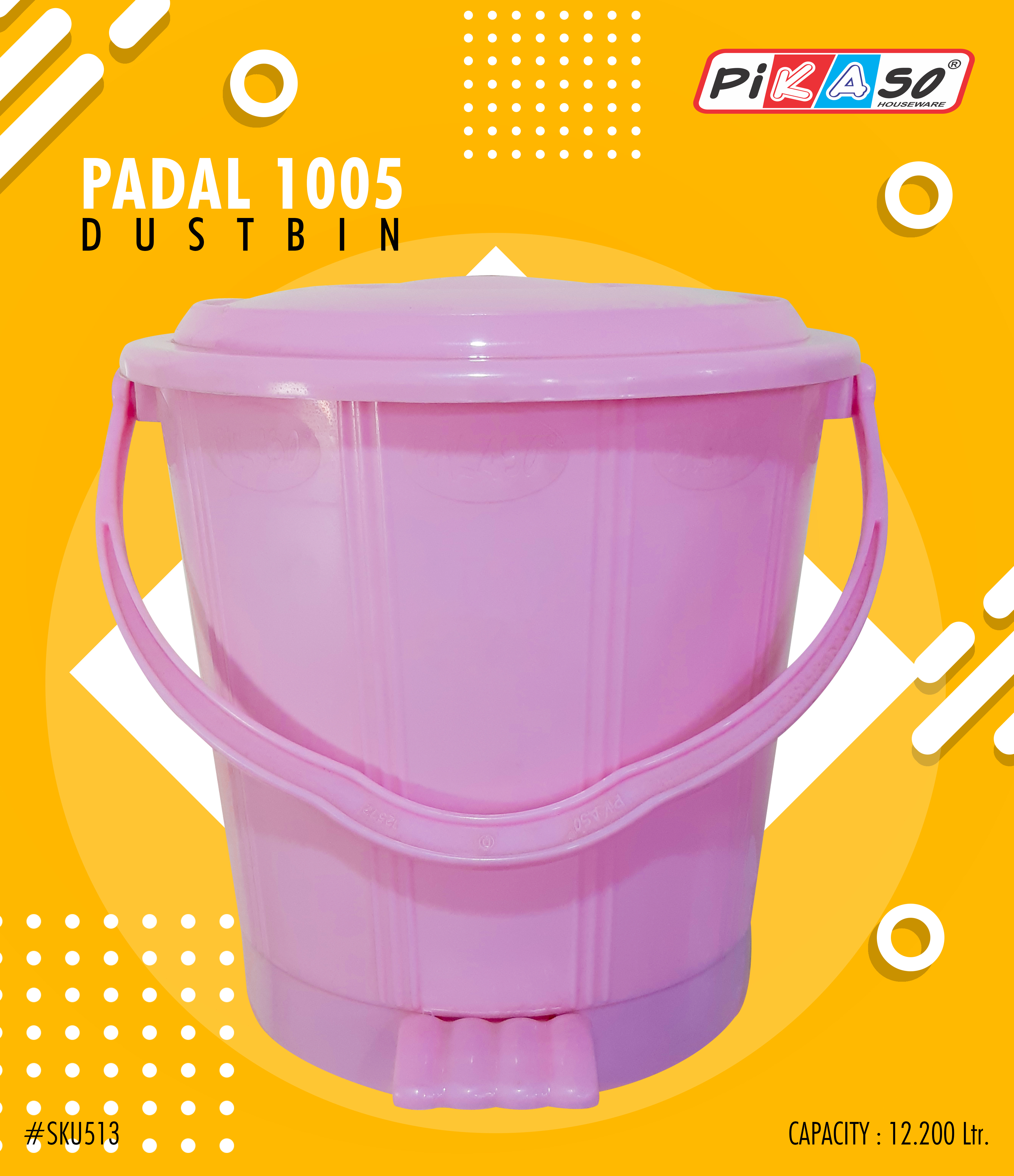 Padal 1005 Dustbin - Color: Cyan