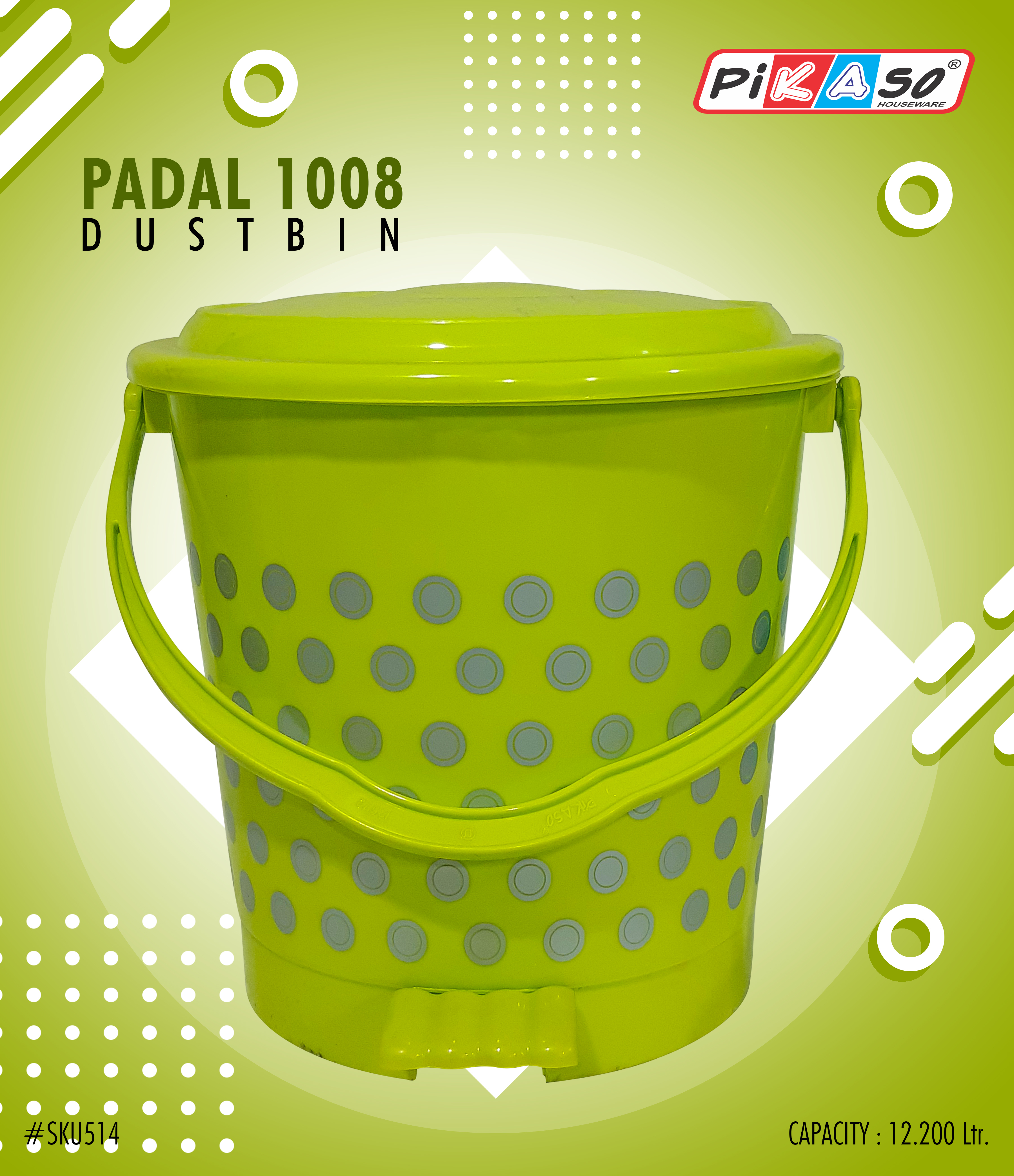 Padal 1005 Dustbin - Color: Cyan