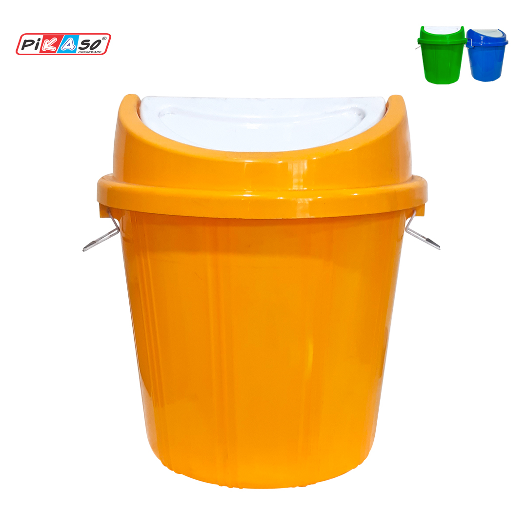 Swing 303 Blue Plastic Dustbin - Color: Cyan