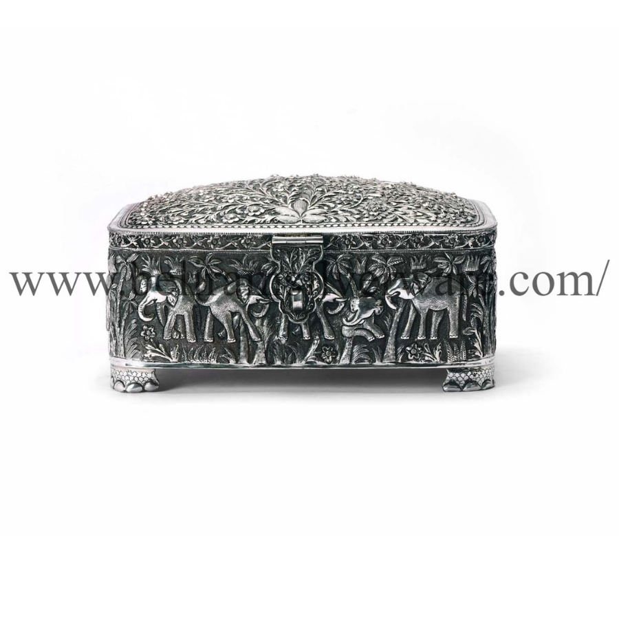 Elephant Nakshi Silver Box