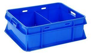 Plastic Milk Crate - Hdpe Material, 470x378x172 Mm Dimensions, Blue Color | Stackable Design, 18 Liter Capacity, 12 Kg Load Capacity