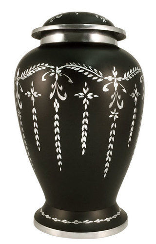 Black & Silver Aluminium Dove Urn