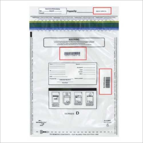 Multiple Receipt Tamper Evident Bag - LDPE Material, Different Sizes Available, White Color, 1.5 mm Thickness, Tear Resistant, Durable Design