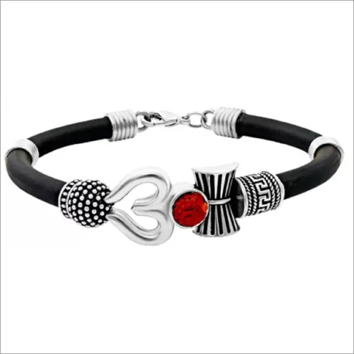 Om Damru Silicone Bracelet - Polished Brass & Silicone, Free Size | Elegant Jewelry For Everyday Wear