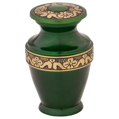 Green & Golden Brass Milano Keepsake Urn