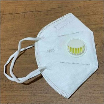 N95 Face Mask With Valve - Triple Layer Fabric, Unisex, White | Protection From Airborne Infections, Eco-friendly, Easy To Dispose
