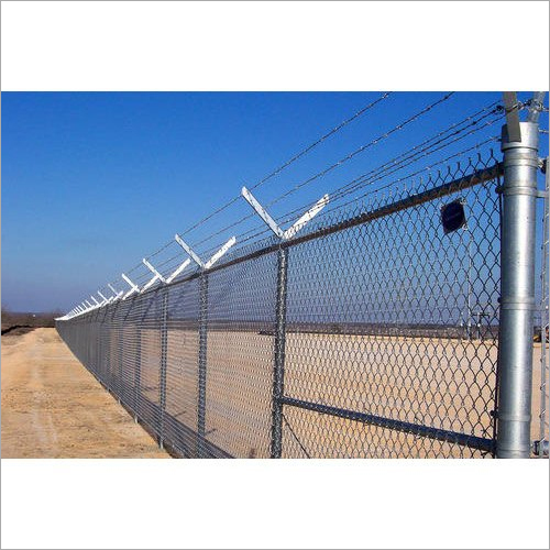 Chain Link Fencing - Galvanized Iron, Height 6-10 Feet, Silver Finish | Applications: Industrial, Agricultural, Domestic, Defence, UV Resistant, Corrosion Resistant
