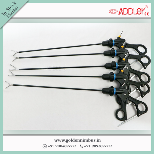 Addler Laparoscopy 5 Mm Single Action Straight Scissor Grasper - Steel, 5x5x10 Inch , Semi-Automatic, Portable, Waterproof, Reusable