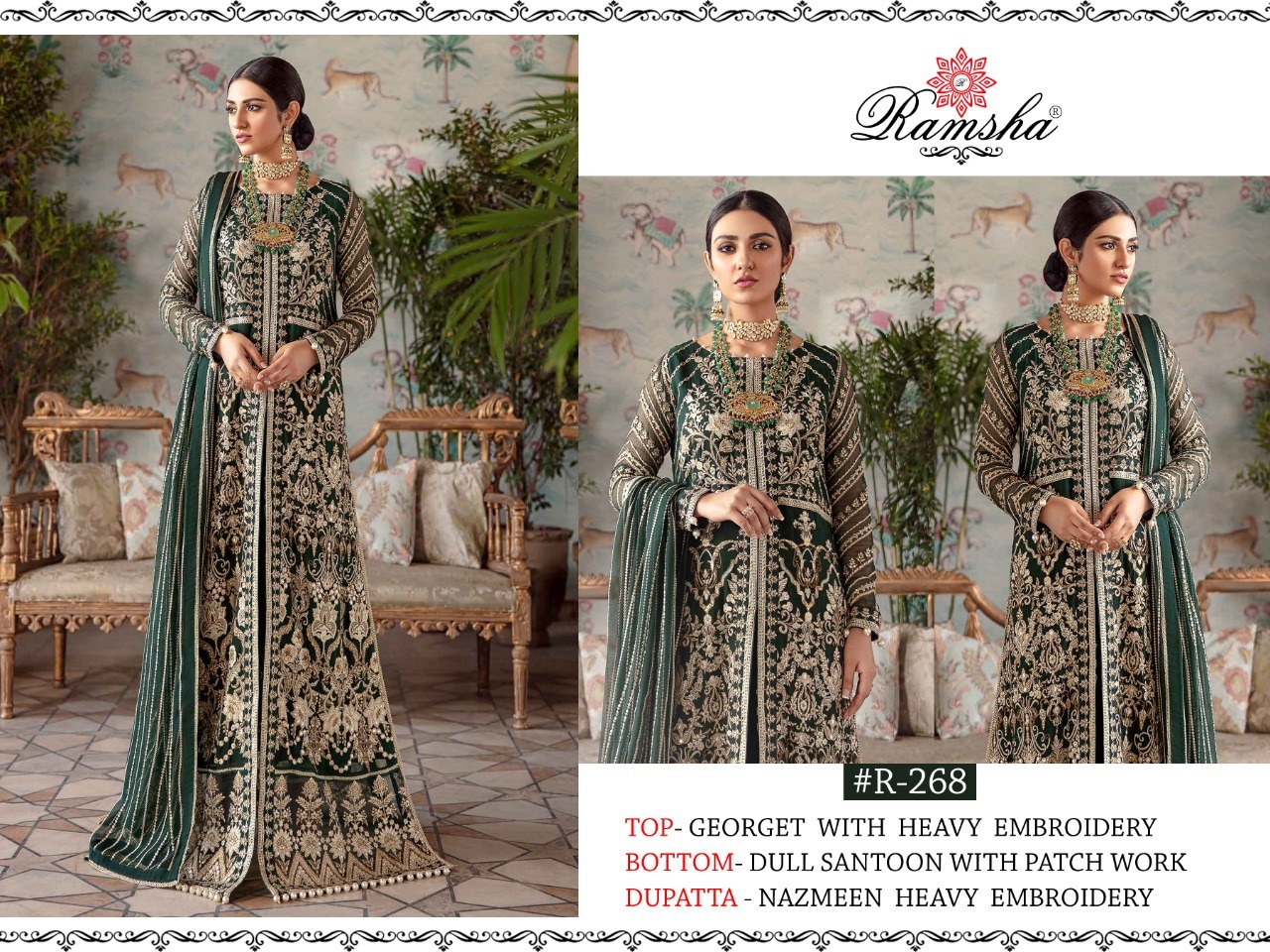 Dry Cleaning Embroidered Georgette Pakistani Wedding Suit