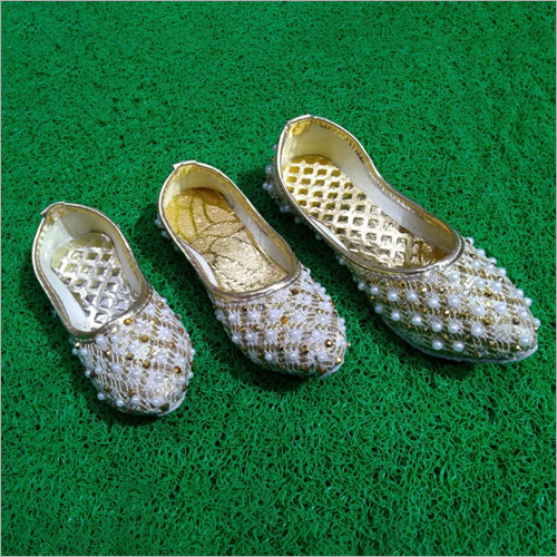 Kids Dhamaka Moti Jutti - Rexine Material, Flat Heel, All Sizes | Versatile Footwear for Any Season, Perfect for Kids' Wear