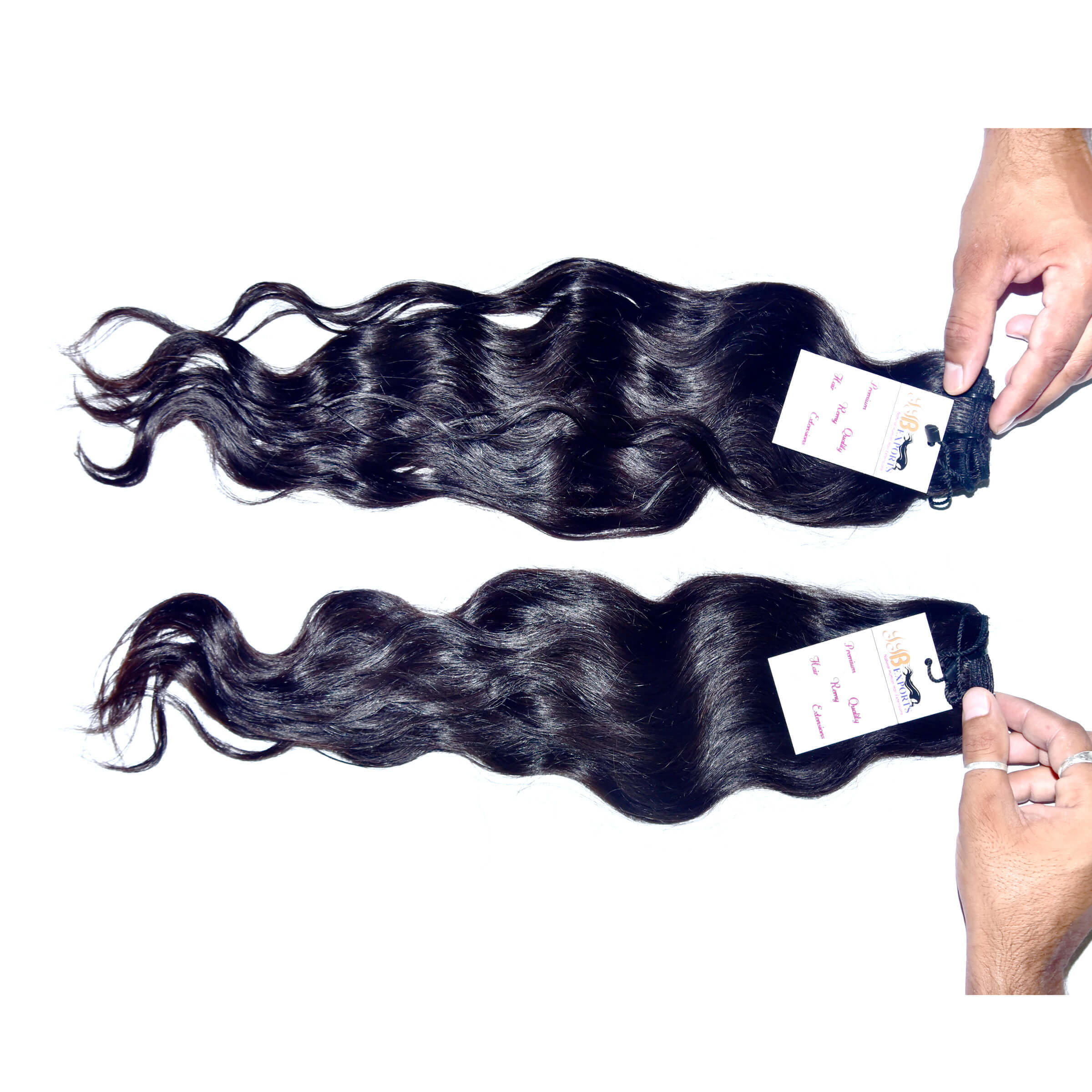 Raw Mink Virgin Unprocessed Wavy Human Hair Extensions Products - Color: Natural Black