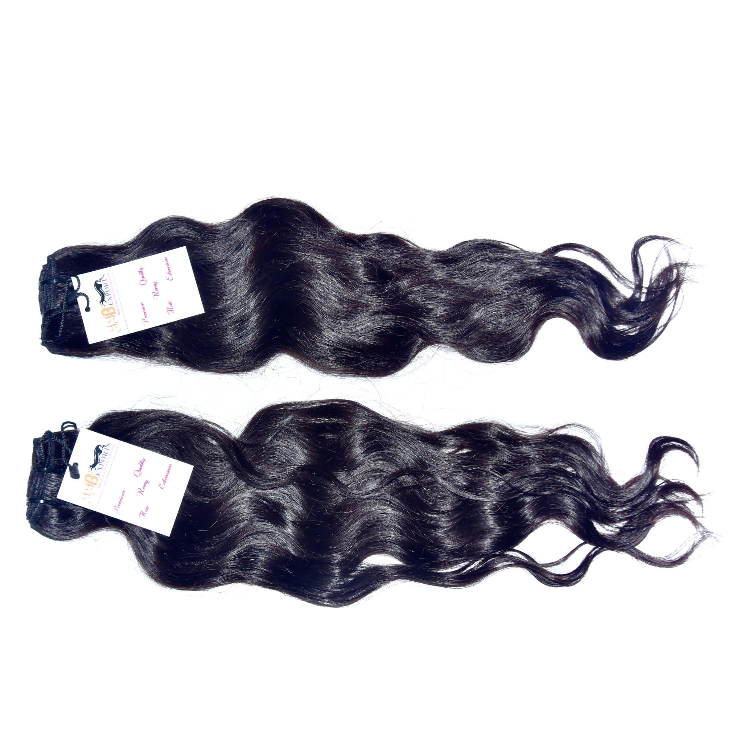Raw Mink Virgin Unprocessed Wavy Human Hair Extensions Products - Color: Natural Black