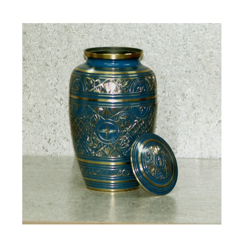 Carving Classic Blue Engraved Urn