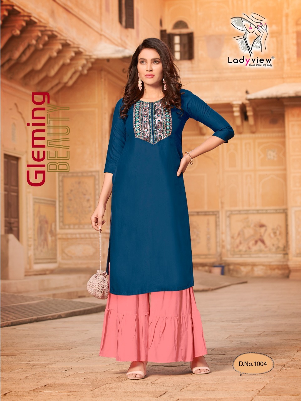 Goriya Vol - 1 14 Kg Heavy Rayon Kurti With Stylish Shararra - Ethnic Party Wear, 3/4 Sleeve, Available In M, L, Xl, Xxl, 3xl, Embroidered Pattern, Quick Dry And Washable