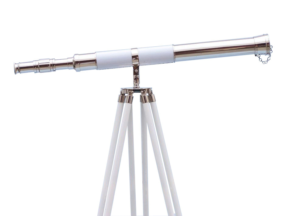 Admiral Floor Standing Chrome Brass Telescope Focus Range: 42 X High Quality View Inch (In)