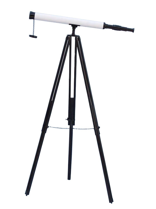 Floor Standing Oil-rubbed Bronze-white Leather With Black Stand Harbor Master Telescope Focus Range: 42 X High Quality View Inch (In)