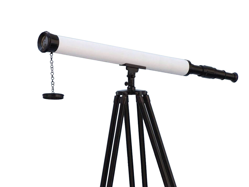 Floor Standing Oil-rubbed Bronze-white Leather With Black Stand Harbor Master Telescope Focus Range: 42 X High Quality View Inch (In)