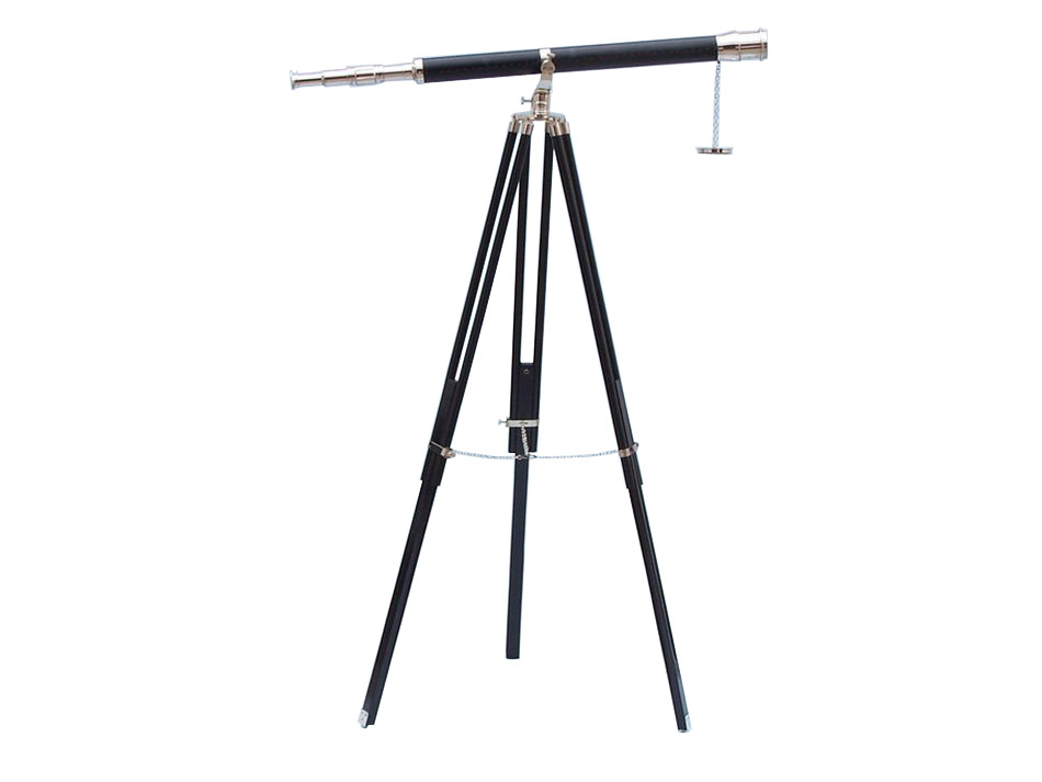 Floor Standing Chrome Leather Galileo Telescope Magnification: 42 X