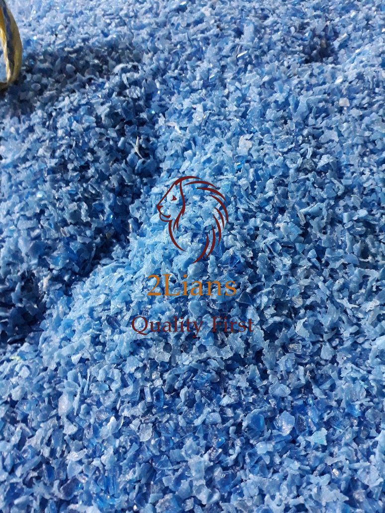 Blue Pet Regrind Post Production From Preforms