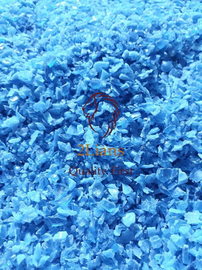 Blue Pet Regrind Post Production From Preforms