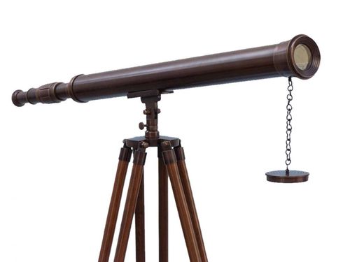 Floor Standing Bronzed Harbor Master Telescope Focus Range: 42 X High Quality View Inch (In)