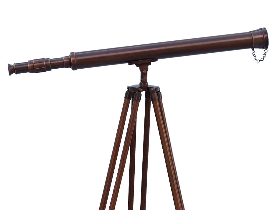 Floor Standing Bronzed Harbor Master Telescope Focus Range: 42 X High Quality View Inch (In)